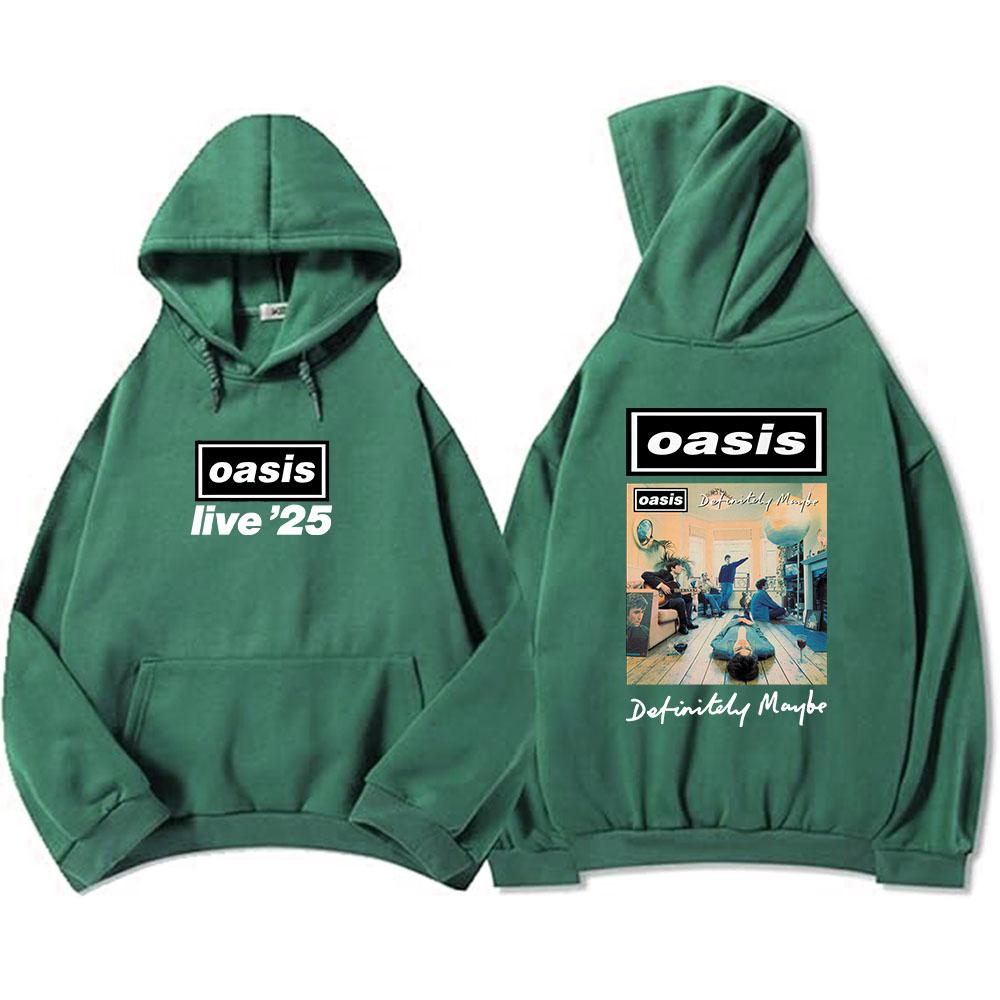 Planet clothing wholesale Definitely Maybe Graphic Hoodies Oasis-s Band Live'25 Graphic Sweatshirts Heavy Mental Fashion Men Sudadera Streetwear Unisex Casual Top XS wit