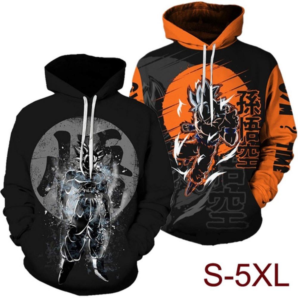 ETST 011 Nieuwe Dragon Ball Z Goku Hoodies DBZ 3D Geprinte Hooded Sweatshirt Heren Geprinte Losse Pullover Hoodie S