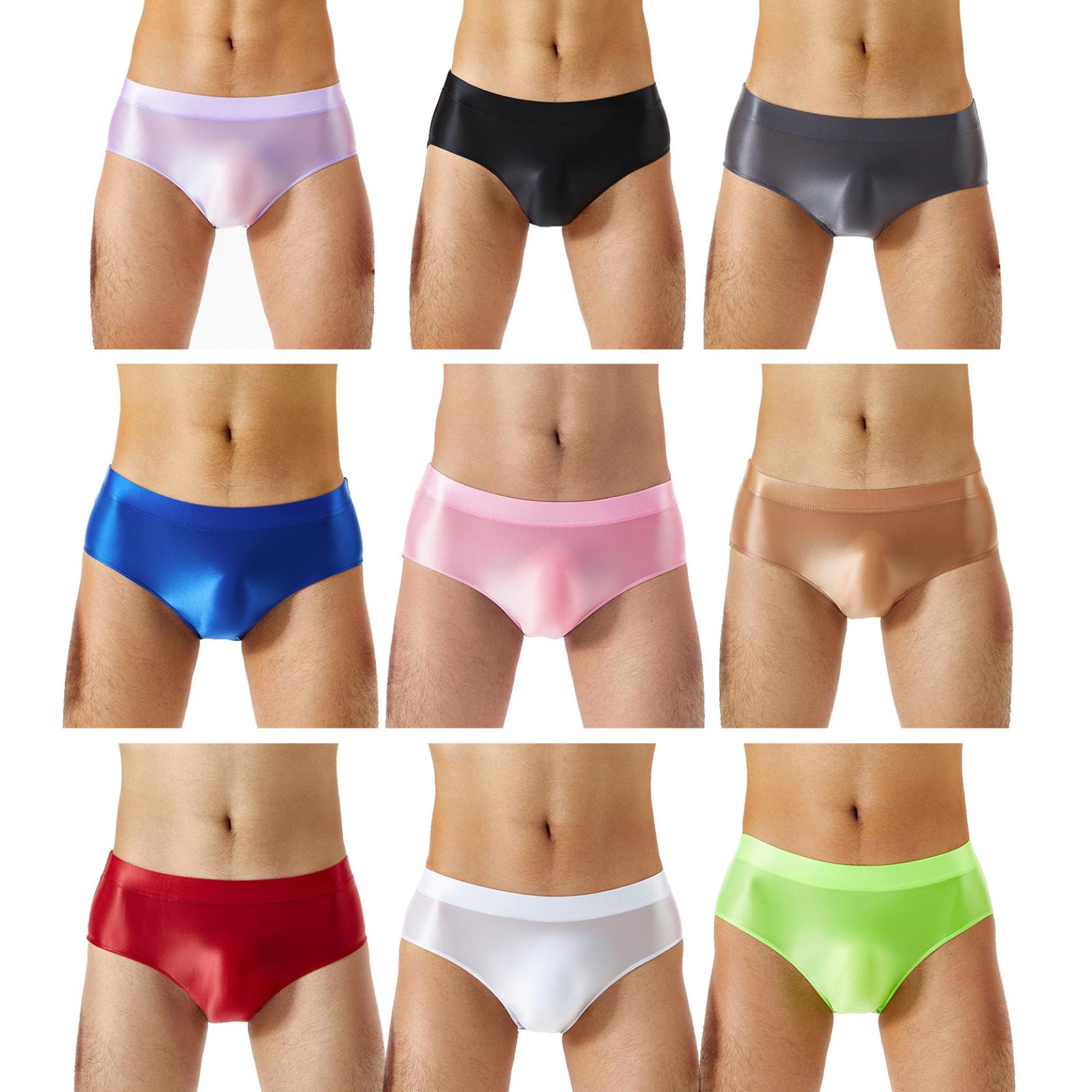 IEFiEL Heren zwemslips met lage taille, bikinibadpakken, glanzende zwembroeken, badkleding M zwart