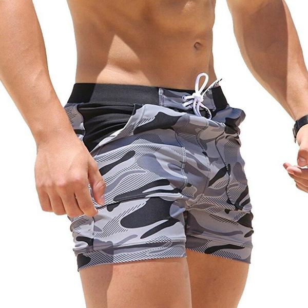 Fashion bag01 Surfplankshorts voor heren Strandshorts Zwemshorts Sneldrogende zwembroek met camouflageprint 3XL blauw