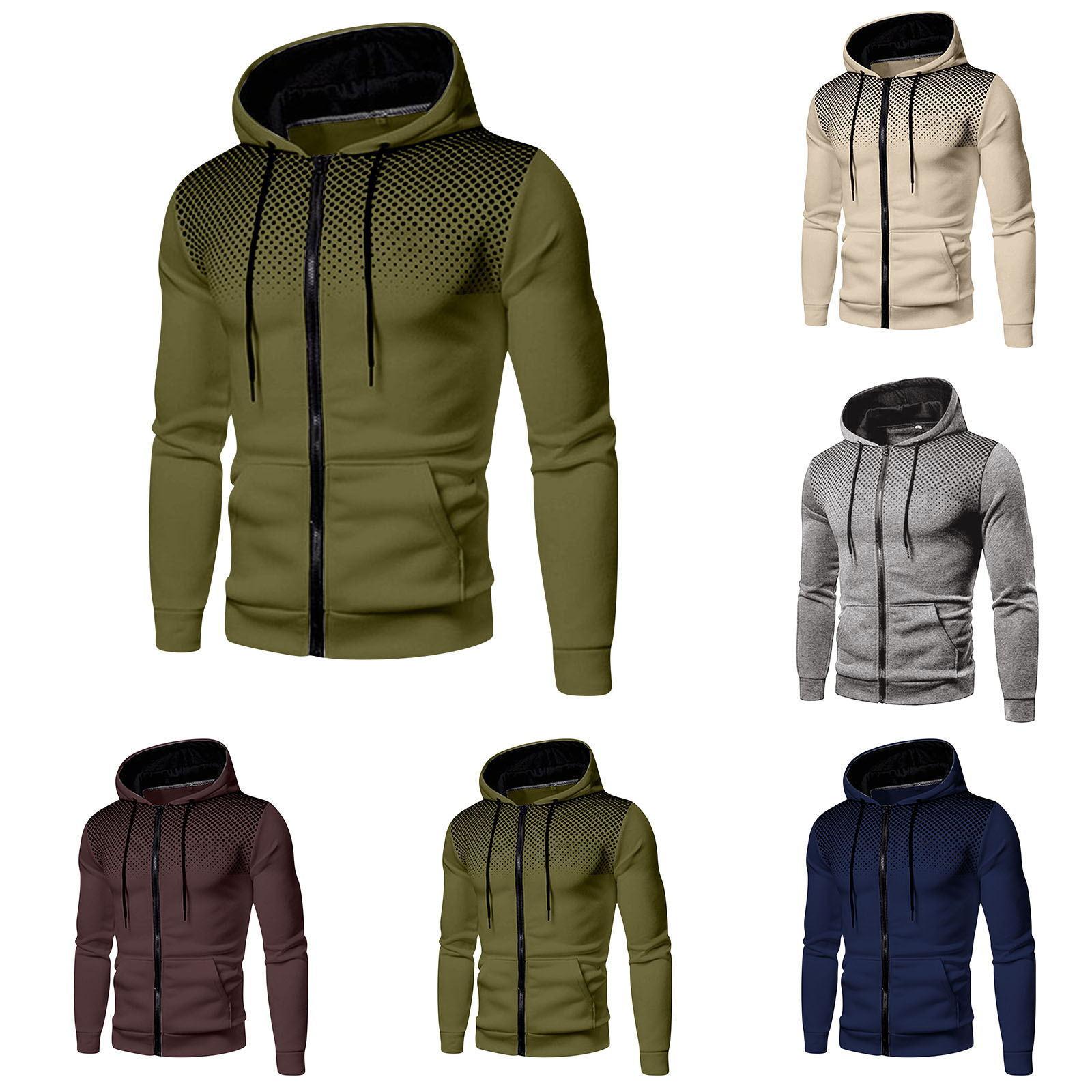 HEMA Heren herfstjack met capuchon, lange mouwen en capuchon, vest met ritssluiting, katoenen sweatshirt met capuchon XS rood