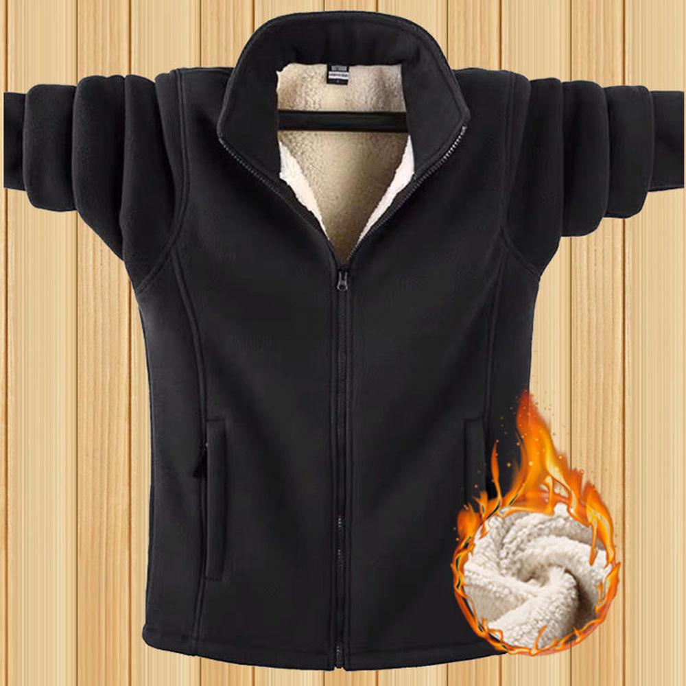 YC Direct Plus Size 9xl Fleece Sweatshirt Heren Warm Dikker Sweatshirt Herfst Winter Herenkleding Effen Kleur L grijs