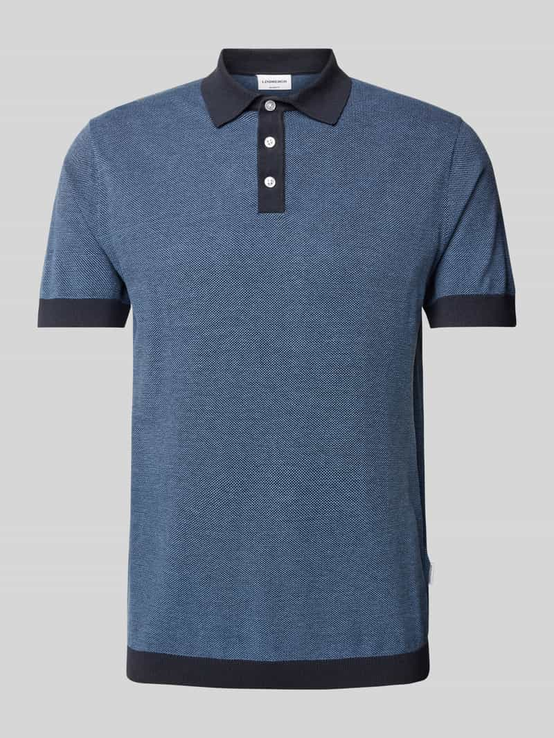 Lindbergh Slim fit poloshirt met knoopsluiting