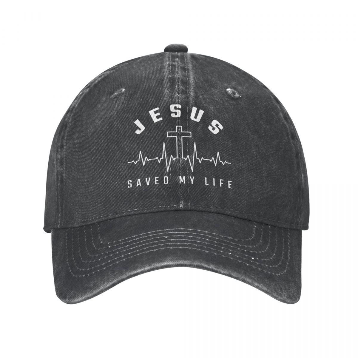 91421224MABN1UXM5T Jezus Christus Christendom Jezus heeft mijn leven gered Katoen Baseball Cap Snapback Hoeden Papa Cap Zomer Herfst Hip Hop Casquette One Size