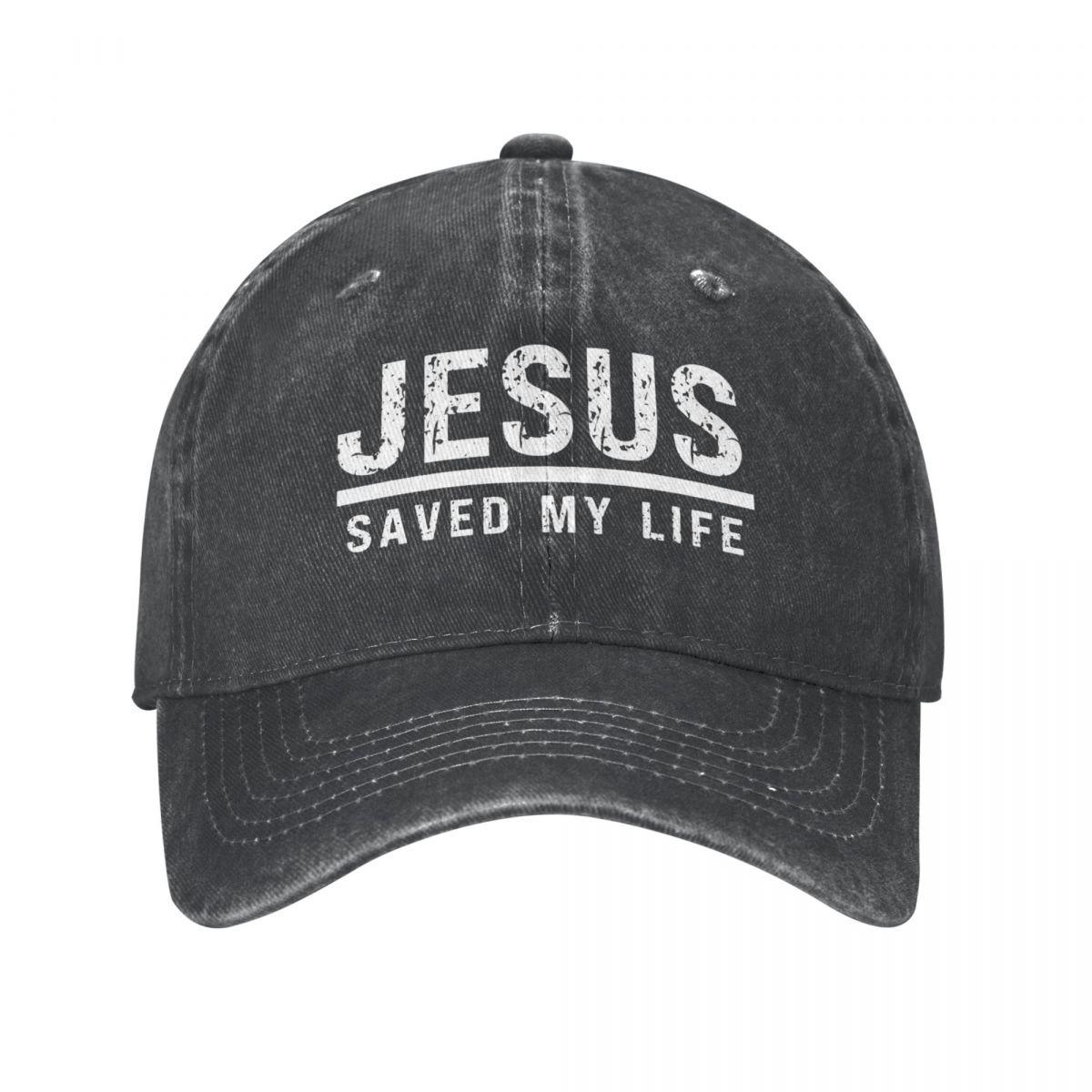 91421224MABN1UXM5T 2023 Nieuwe Casual Gewassen Katoen Jesus Saved My Life Christian Paardenstaart Baseball Cap Papa Lente Zomer Snapback Hoed Cap hoeden One Size