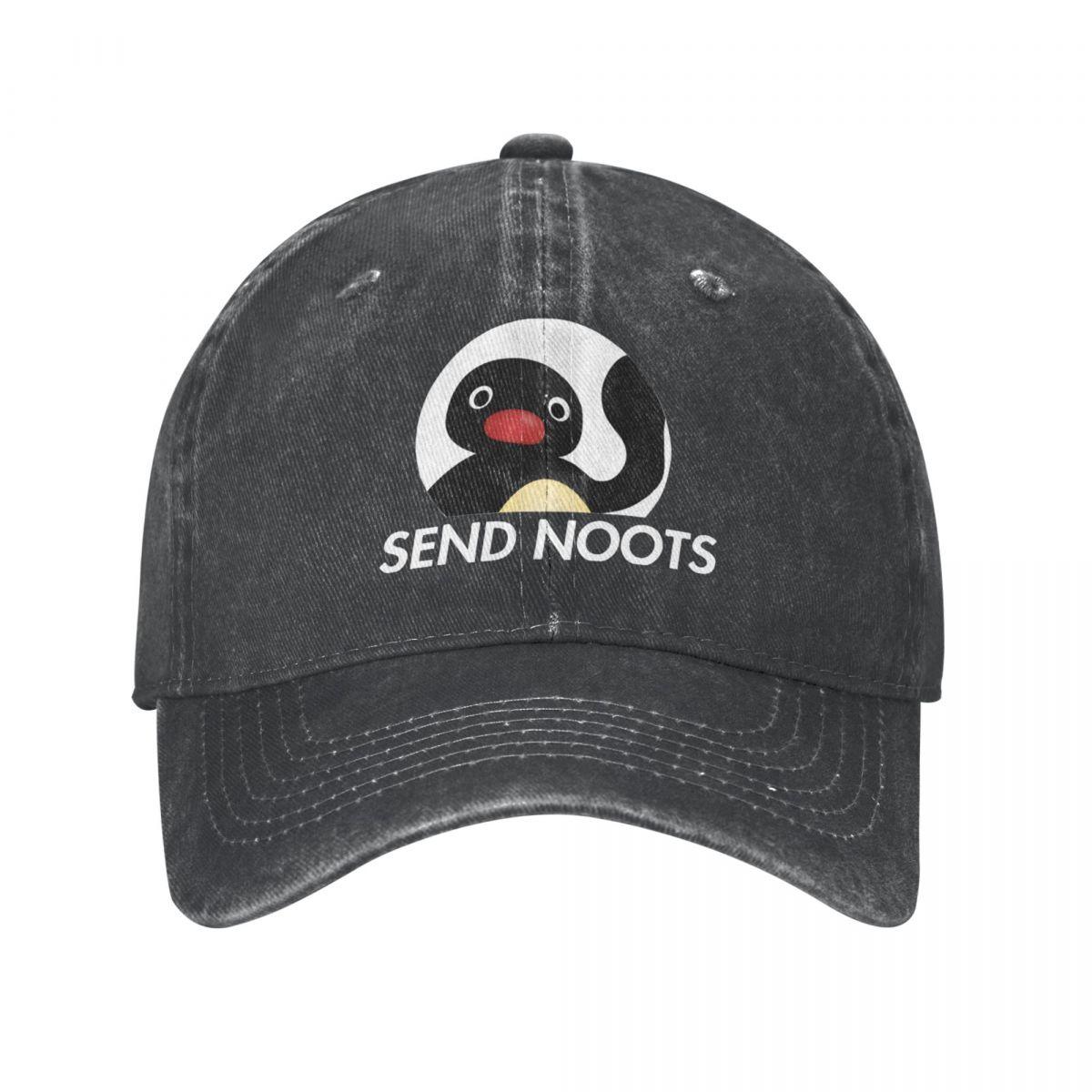 91421224MABN1UXM5T Noots Baseball Caps Klassieke gewassen Pingu Pinga Penguin Hoofddeksels Heren Dames Outdoor Running Golf Verstelbare petten Hoed One Size