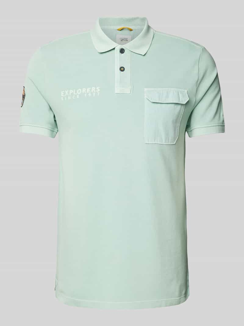 Camel active Poloshirt met labelstitching