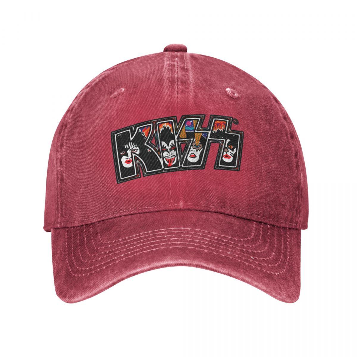 91421224MABN1UXM5T KISS Rock Music Band Baseball Caps Retro Distressed Denim Gewassen Rock and Roll over Hoofddeksels Unisex Outdoor Travel Caps Hoed One Size