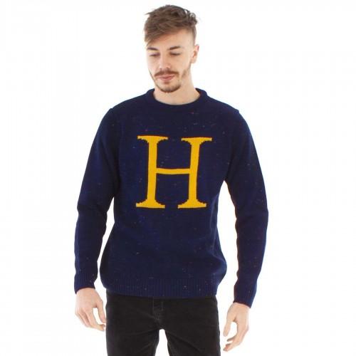 Harry Potter Unisex volwassen Letter H kersttrui XXL blauw