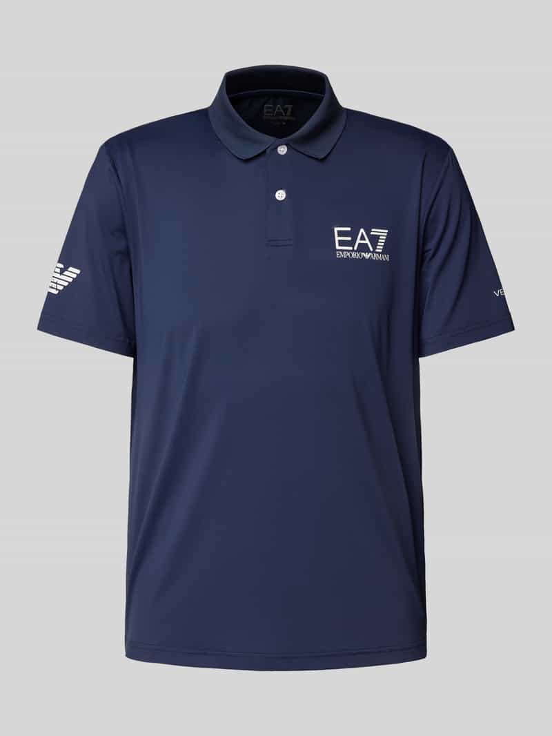 EA7 Emporio Armani Slim fit poloshirt met labelprint