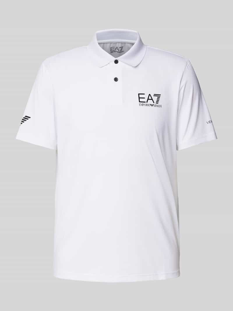 EA7 Emporio Armani Slim fit poloshirt met labelprint