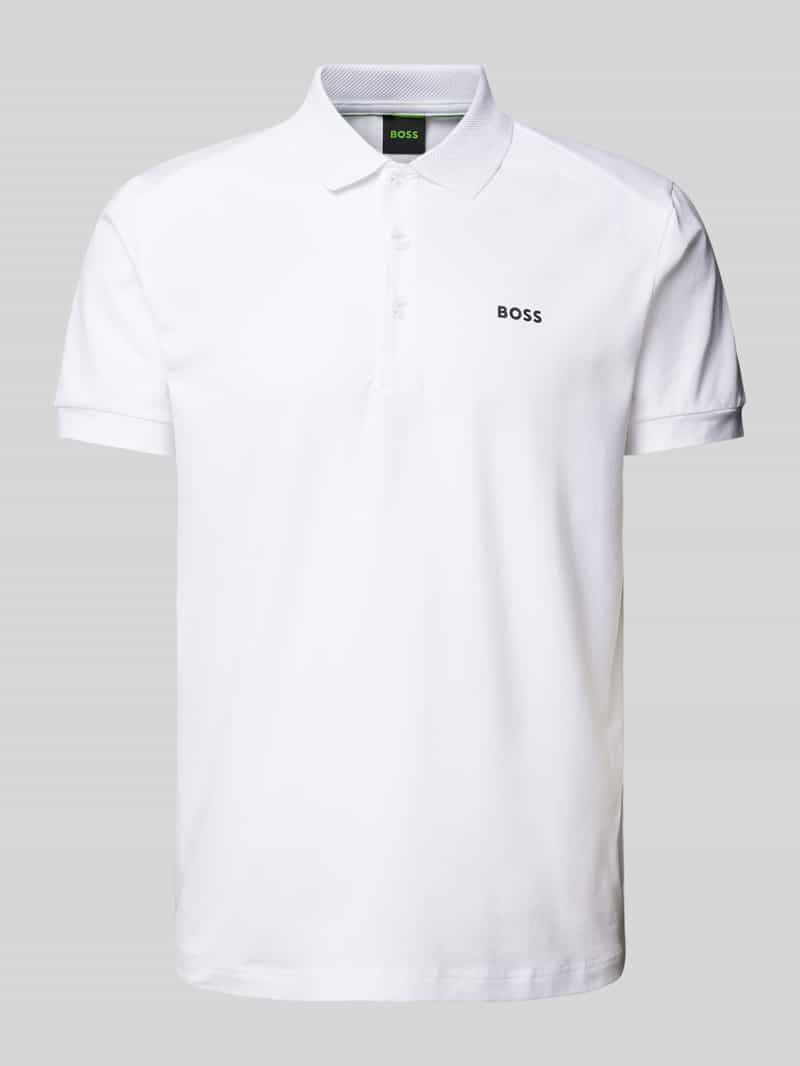 BOSS Green Poloshirt met labelprint, model 'Paddy'