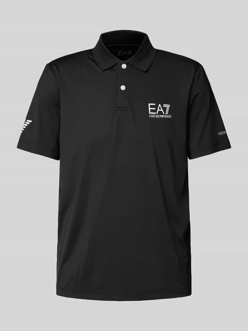 EA7 Emporio Armani Slim fit poloshirt met labelprint