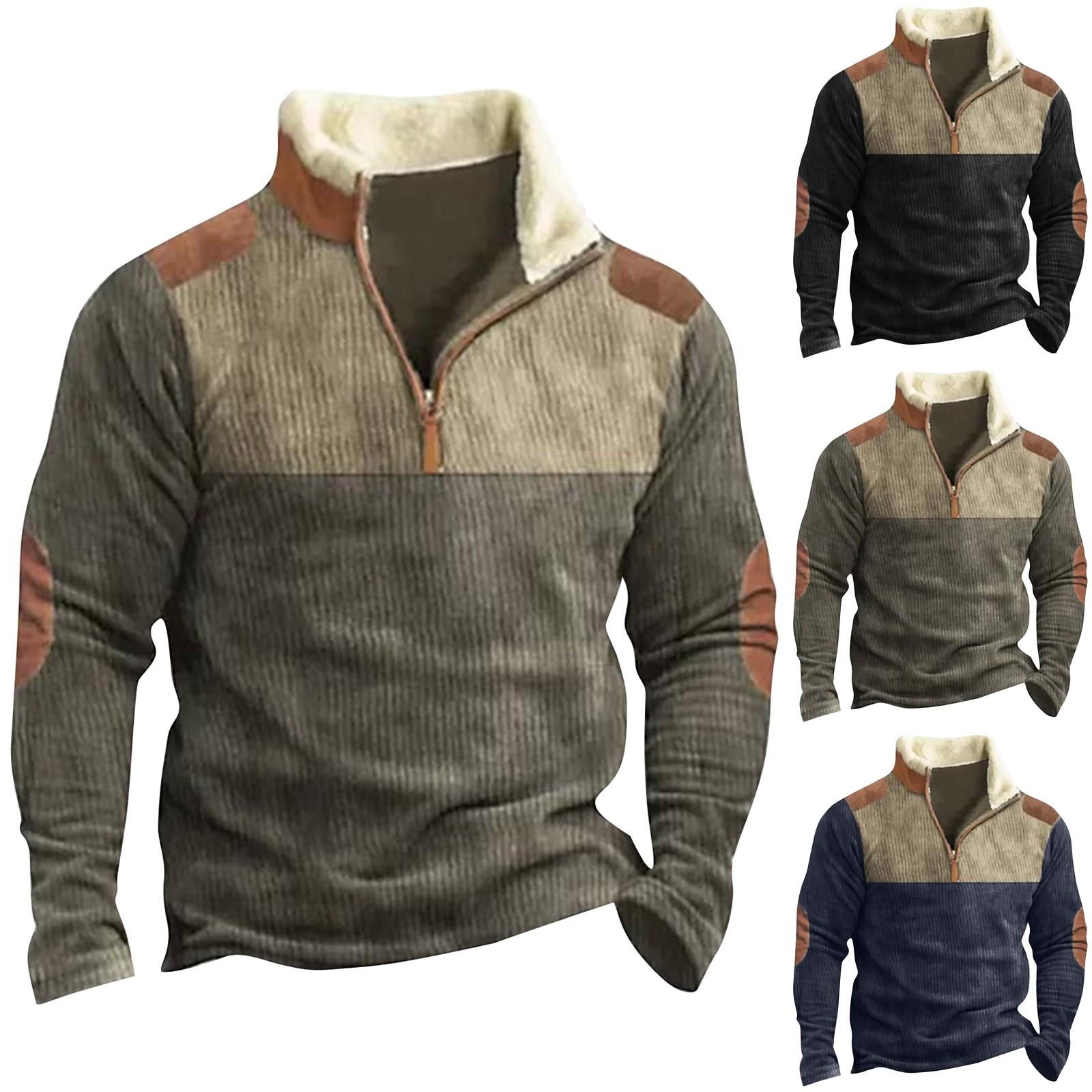 Ren Bag Spring And Autumn Men's Standing Collar Sweatshirt Is Outdoor Casual Sweaters Tops L legergroene kleur