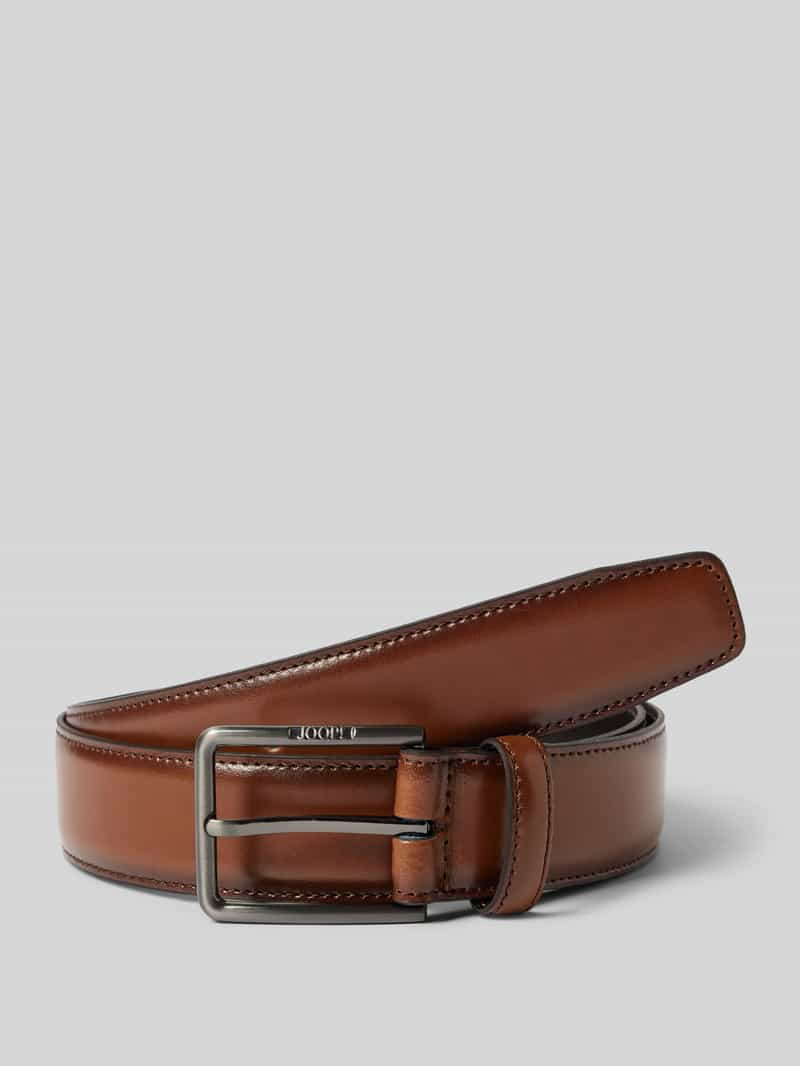 JOOP! Collection Leren riem met doorgestikte naden