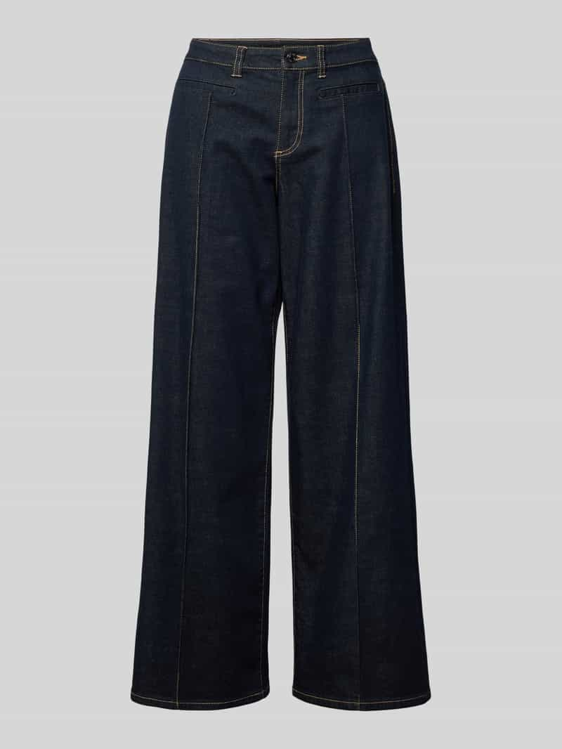 Comma Wide leg jeans met contrastnaden