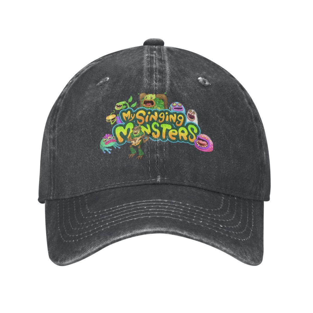 91421224MABLK3A4XG Hiphop gewassen katoen My Singing Monsters Game Cartoon Baseball Cap Dad Hat Verstelbare Cap Hoeden One Size