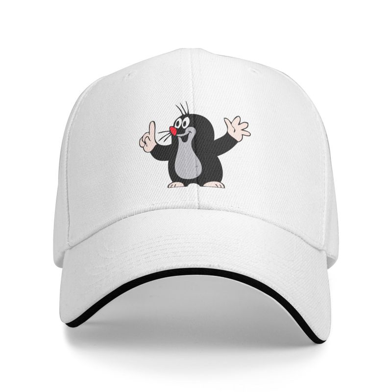 91421224MABLK3A4XG Punk Leuke Mol Baseball Cap Mannen Vrouwen Verstelbare Cartoon Krtek Little Maulwurf Papa Hoed Zonbescherming Baseball Cap