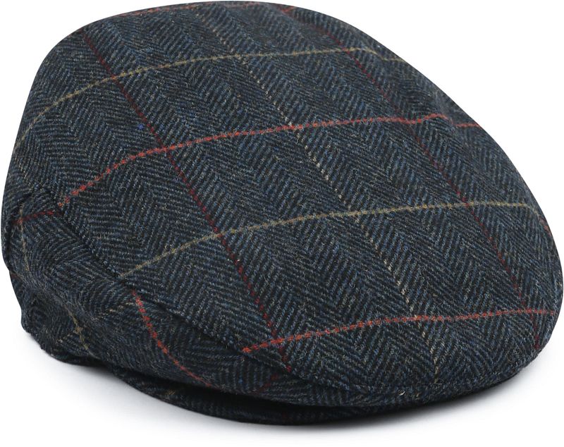 Barbour Wilkin Flat Cap Herringbone Blauw