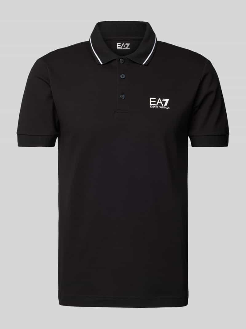 EA7 Emporio Armani Slim fit poloshirt met labelprint, model 'TRAIN CORE'