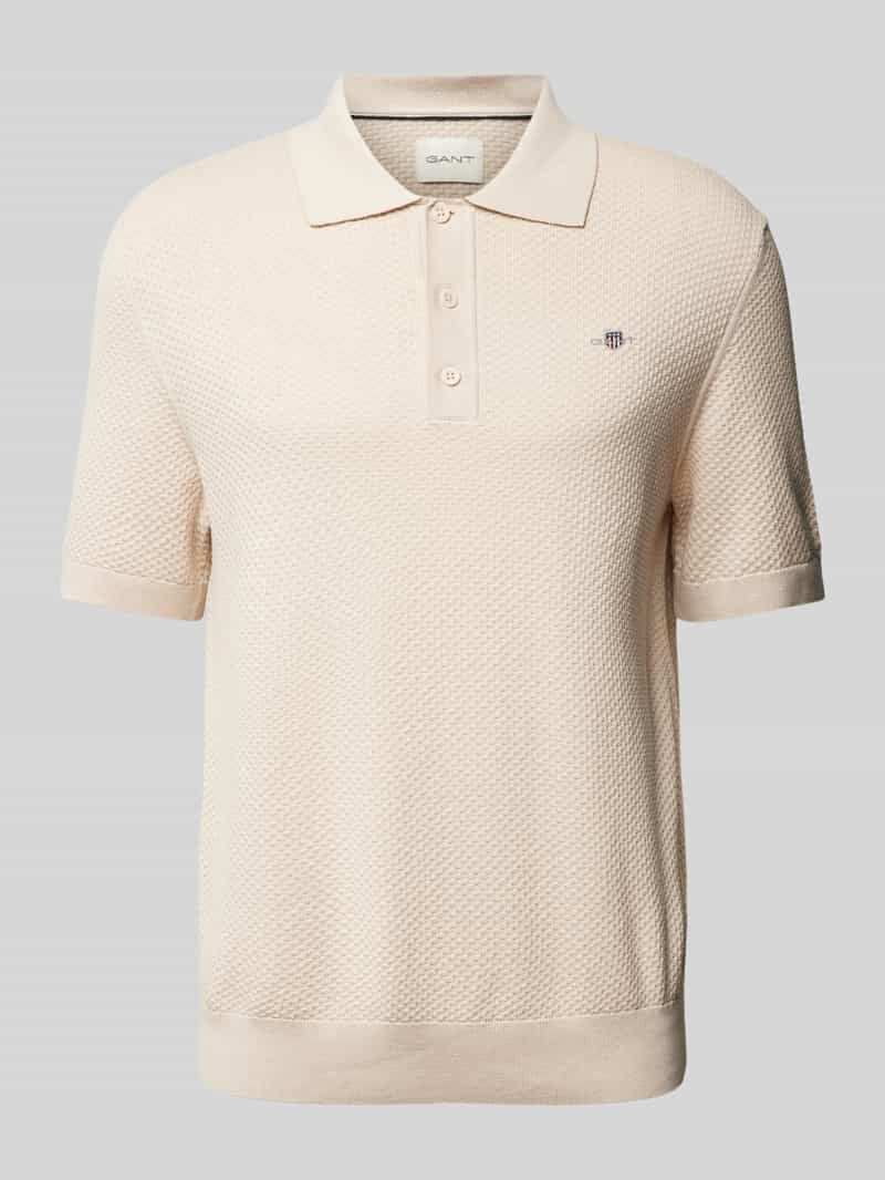 Gant Regular fit poloshirt met labelstitching