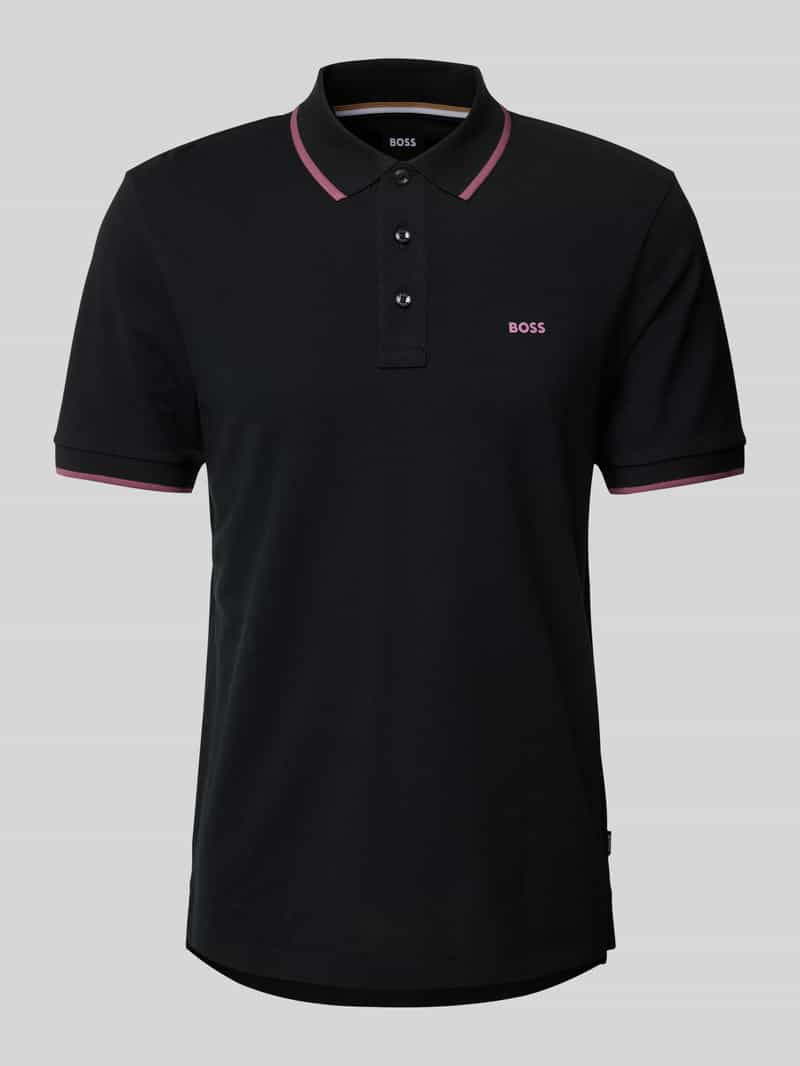 Boss Poloshirt met labelprint, model 'Parlay'