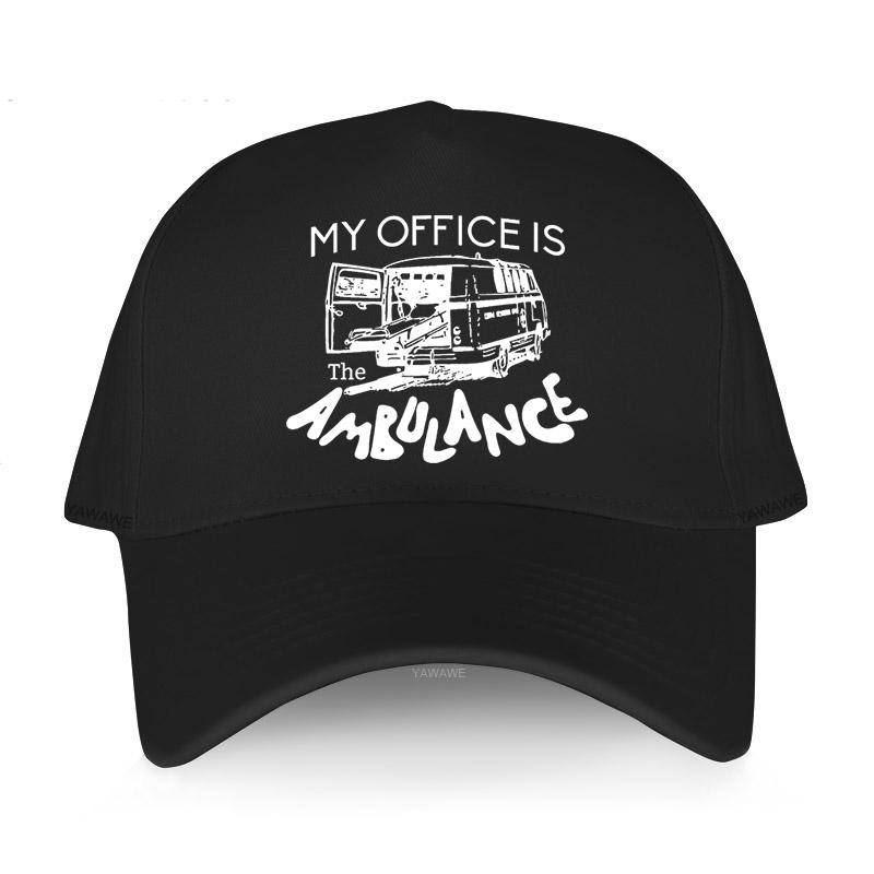 91140110MA0LTMUW73 Zwarte casual hoeden jongens bedrukte baseballpet My Office Is The Ambulance Man Dames zomerhoed outdoor Snapback caps sportmotorkap Adjustable