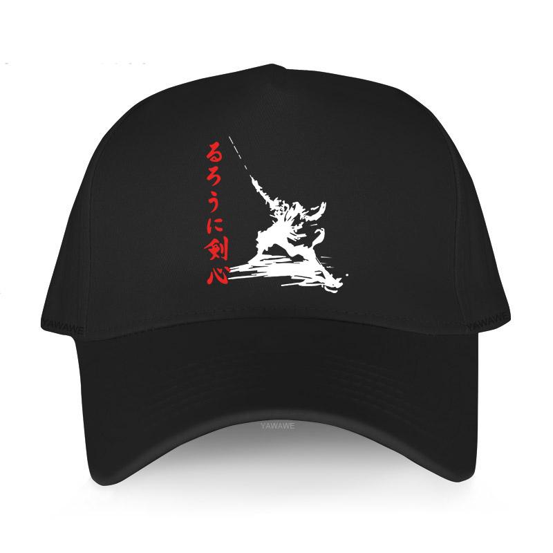 91140110MA0LTMUW73 Zwart Casual Jongens Gedrukt Baseball Cap Rurouni Kenshin Samurai X - Anime Man Vrouwen Zomerhoed outdoor Snapback caps sport motorkap Adjustable