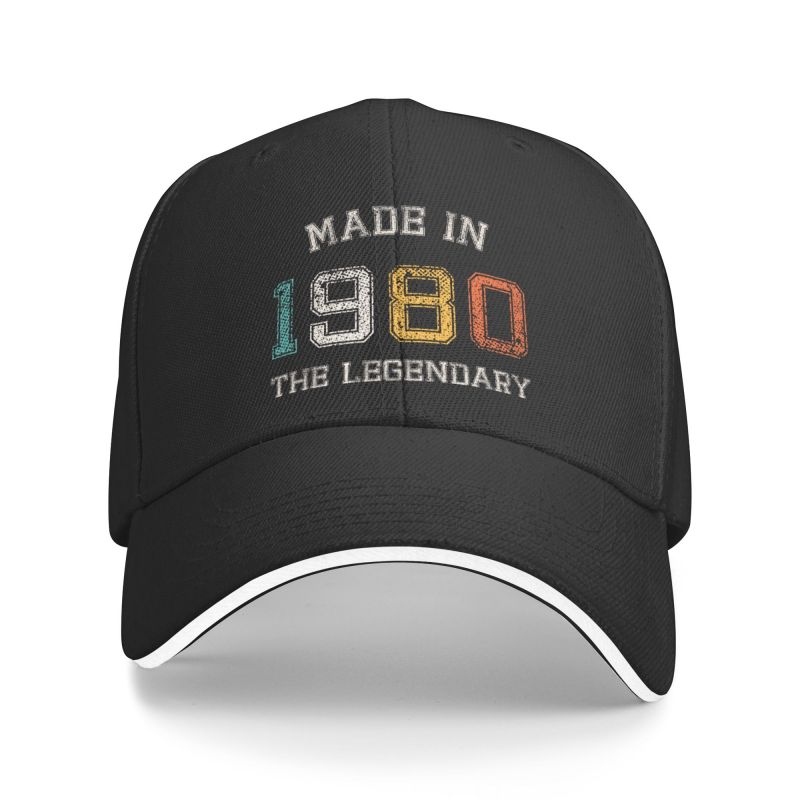 91460000MAC14ECE0X Gepersonaliseerd gemaakt in 1980 Baseball Cap Hip Hop verstelbaar De legendarische zijn geboren in 1980 42e verjaardagscadeau papa hoed herfst Baseball Cap