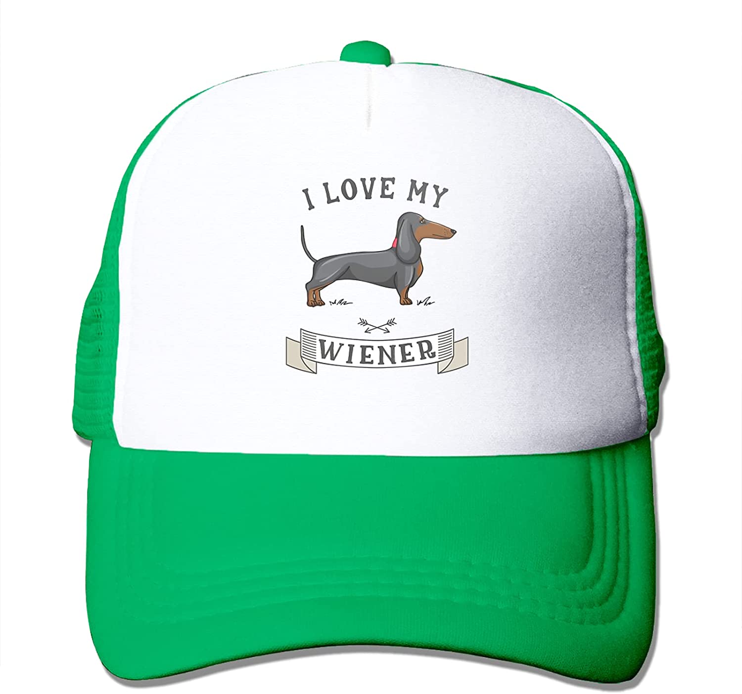 91460000MAC14ECE0X Teckel Weiner Hond Mesh Hoed Baseball Cap Unisex Trucker Papa Hoed Zonnehoed voor Heren Dames Zwart One Size