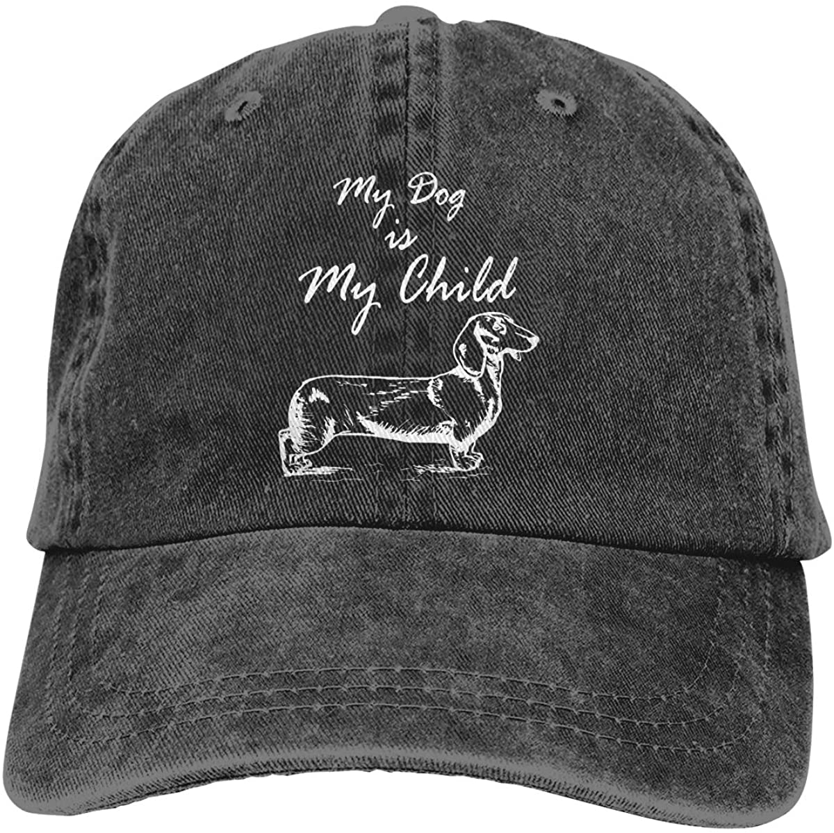 91460000MAC14ECE0X Vintage Baseball Cap Unisex Teckel Mijn Hond is Mijn Kind Verstelbare Baseball Hoeden Klassiek voor Mannen Vrouwen One Size