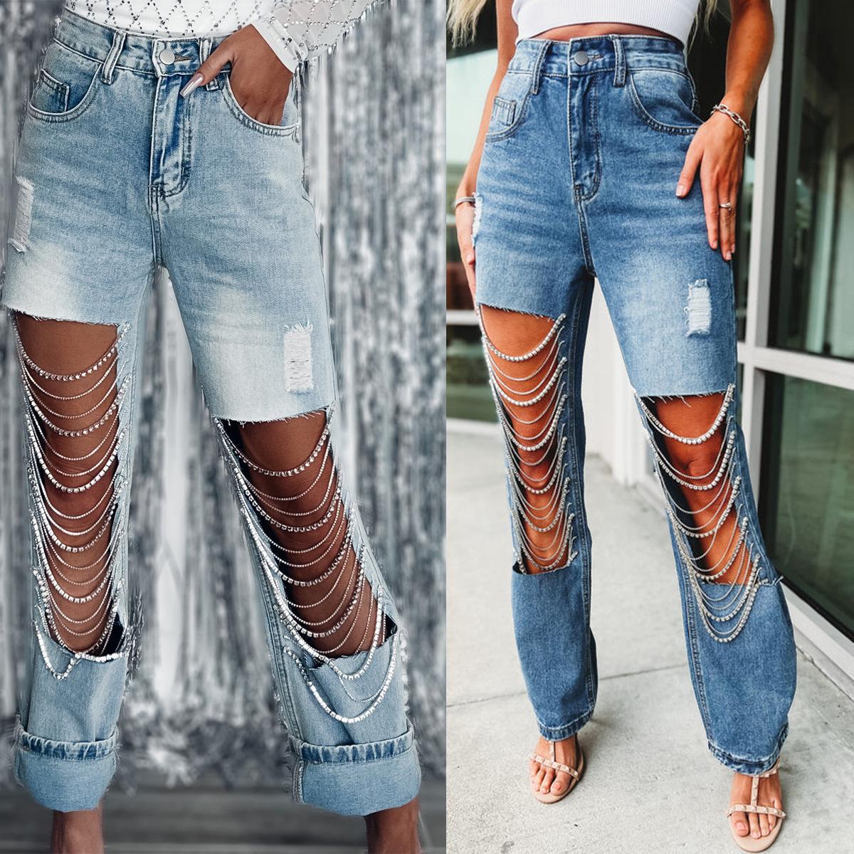 Omena 2023 Lente Zomer Rechte Jeans Dames S lichtblauwe kleur