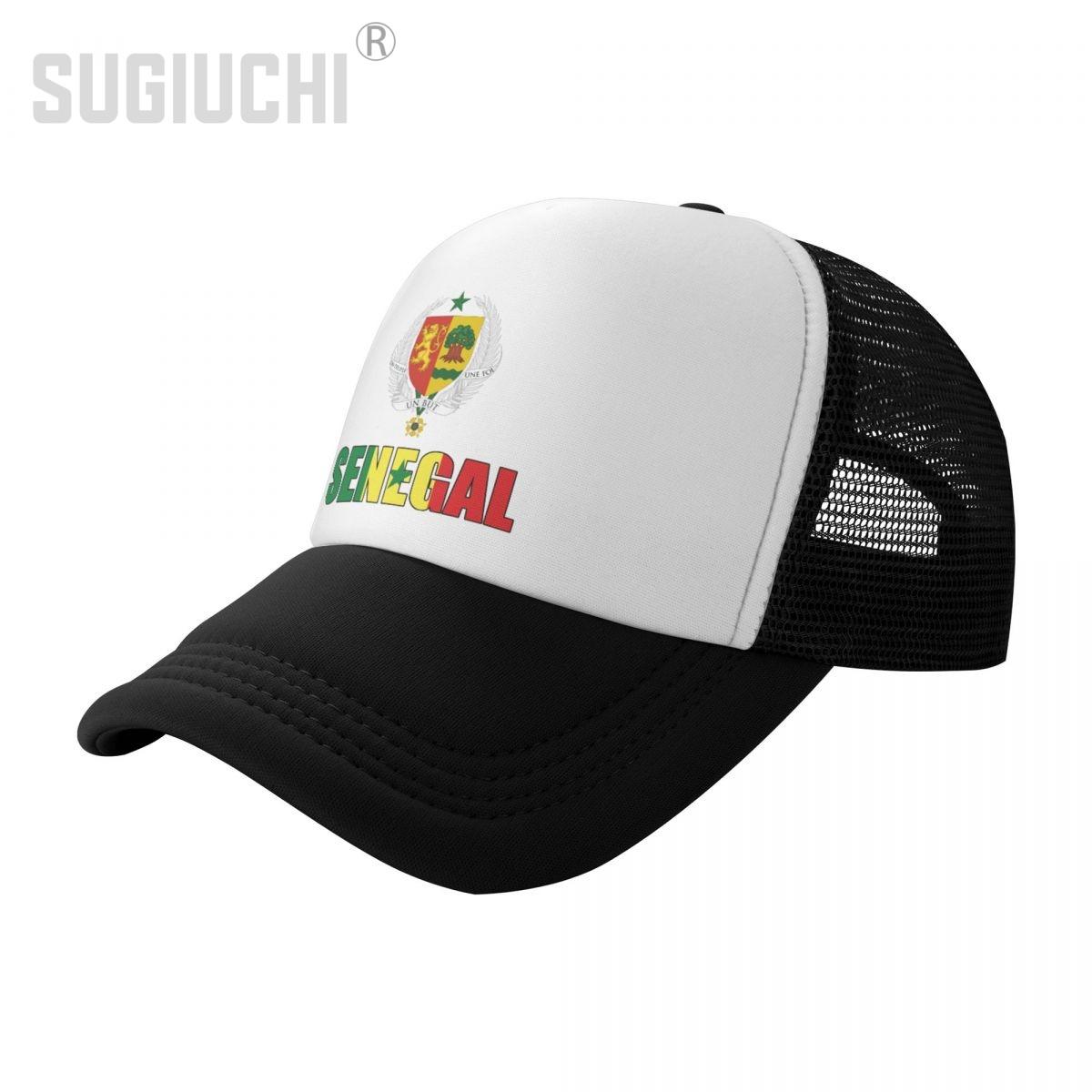 91530103MABXANBX49 Mesh Cap Hoed Senegal Letter Vlag Embleem Trucker voor Unisex WoUnisex geboren Alle mensen Retro Baseball Caps Cool One Size