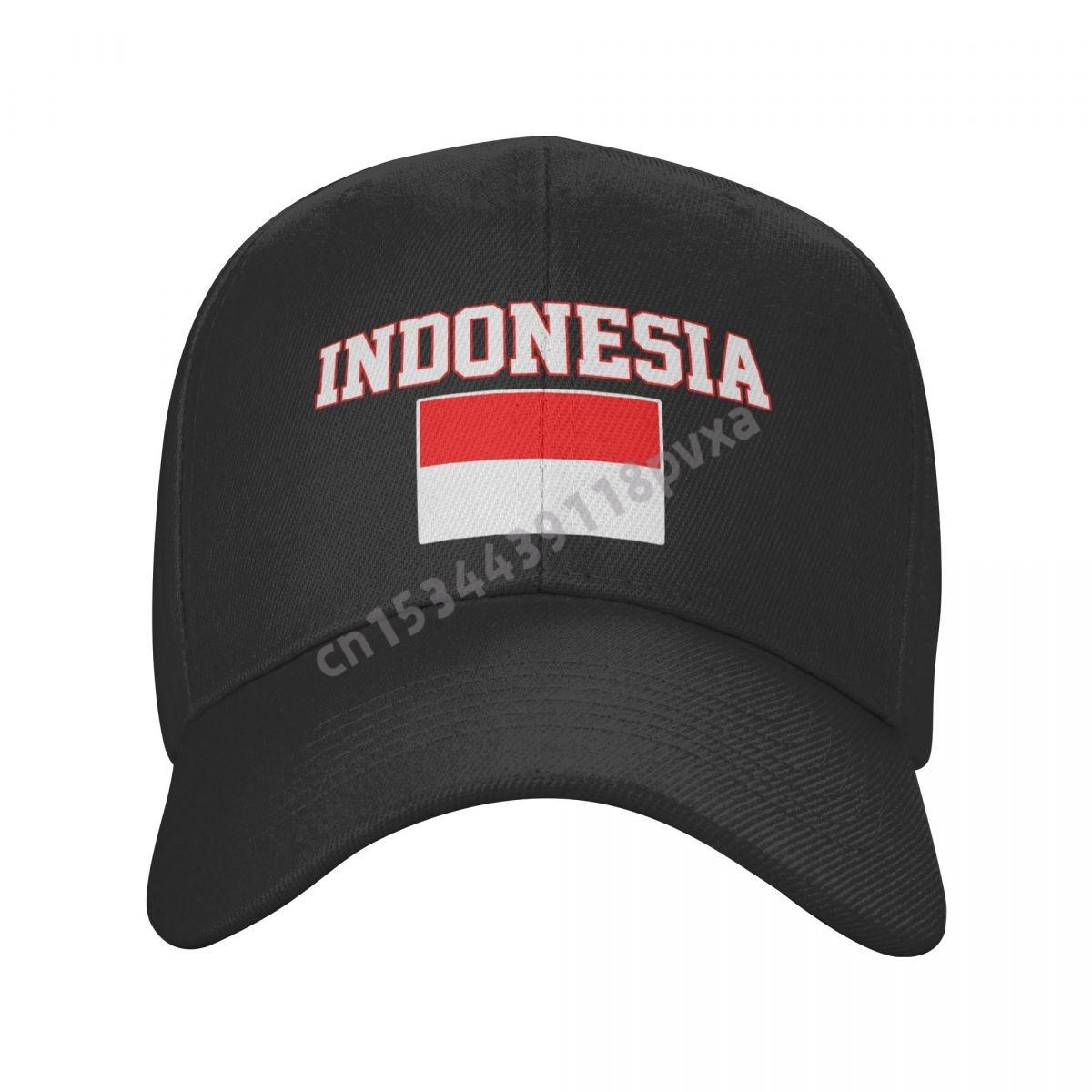 91530103MABXANBX49 Baseball Cap Indonesië Vlag Indonesische Fans Landkaart Wild Zonnescherm Piek Verstelbare Outdoor Caps voor Unisex WoUnisex One Size