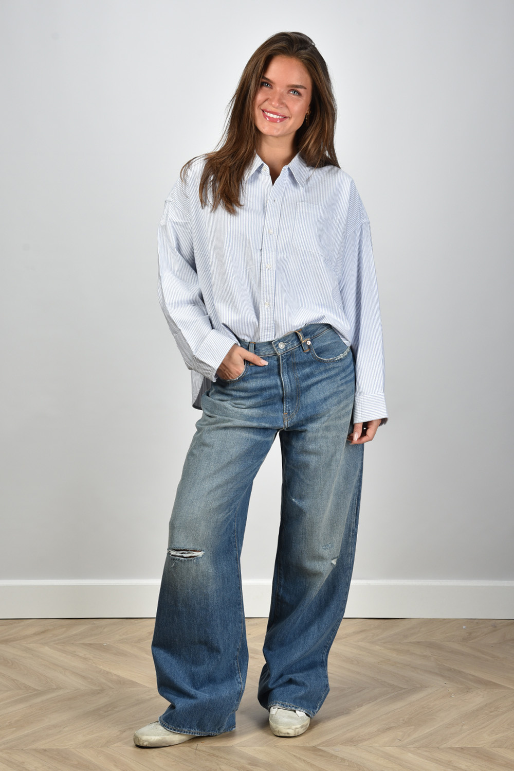 Denimist jeans Teri wide leg blauw