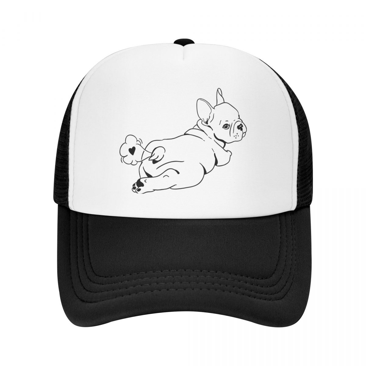 91460000MAC0FHAR19 Mode schattige Franse Bulldog Trucker Hat voor Unisex WoUnisex Op maat verstelbare Unisex Animal Dog Baseball Cap Outdoor Snapback Caps Trucker Hat