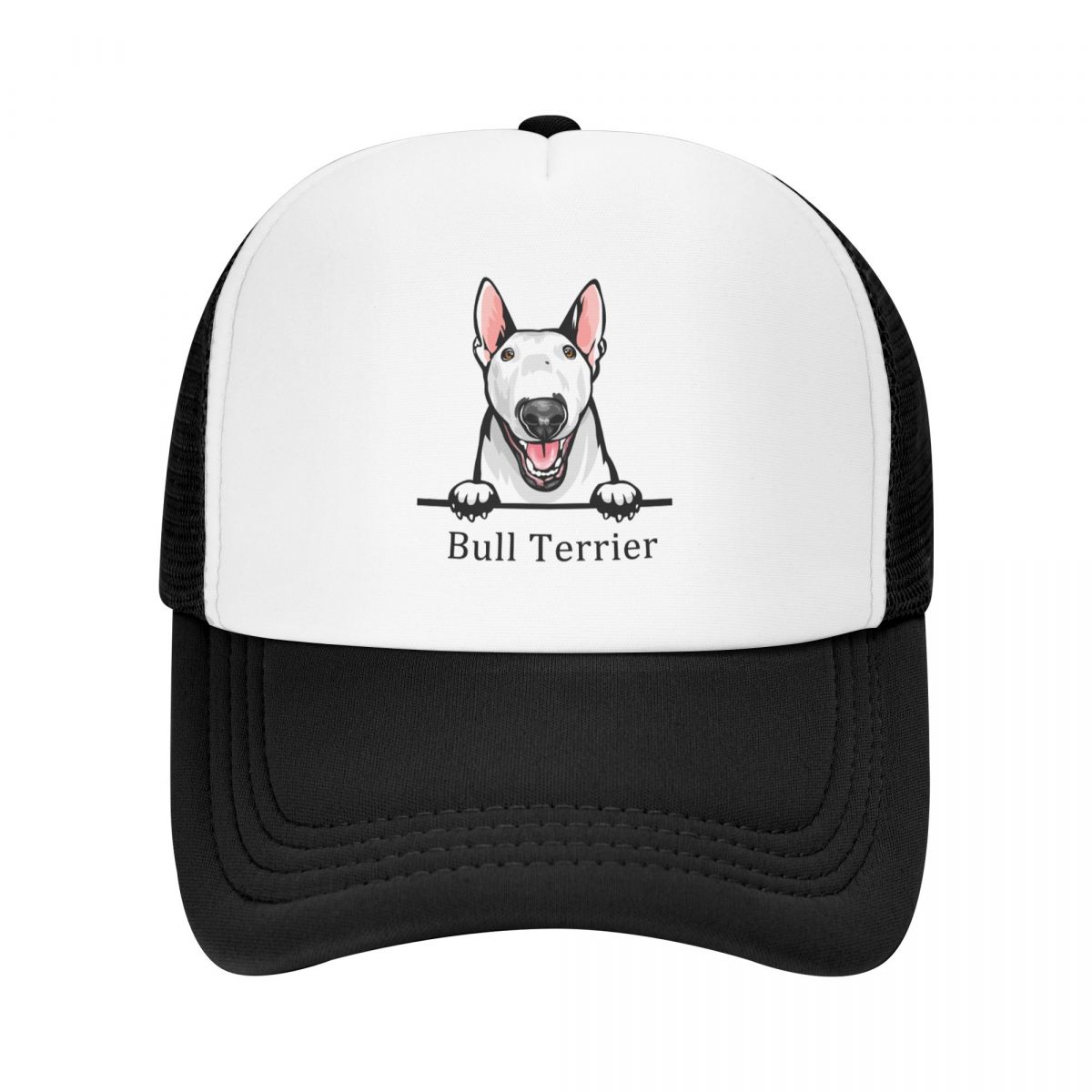 91460000MAC0FHAR19 Mode Bull Terrier Hond Trucker Hoed WoUnisex Unisex Op maat verstelbare volwassen huisdier Baseball Cap Outdoor Snapback Caps Trucker Hat