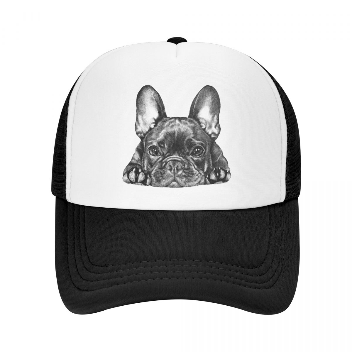 91460000MAC0FHAR19 Klassieke Unisex Frenchie Hond Franse Bulldog Trucker Hoed Volwassen Verstelbare Baseball Cap WoUnisex Unisex Outdoor Snapback Hoeden Trucker Hat