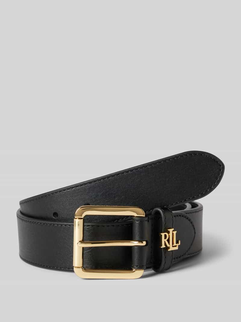 Lauren Ralph Lauren Leren riem met labelapplicatie, model 'LOGO KEEPER'