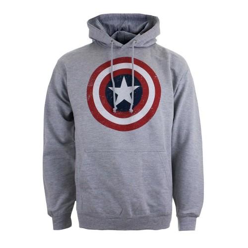 Captain America heren schildhoodie L grijs