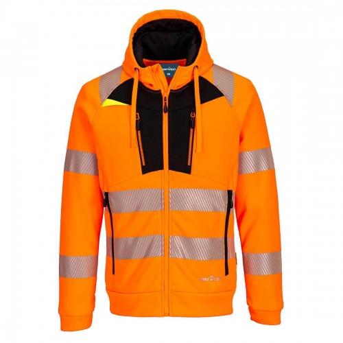 Portwest Heren DX4 Hi-Vis Veiligheidshoodie met volledige ritssluiting 5XL oranje/zwart