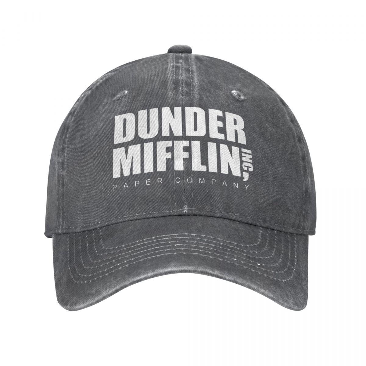 91140105MA0LTG8U4H De Office TV Show Dunder Mifflin Paper Baseball Caps Vintage Distressed Denim Washed Snapback Cap Unisex Style Outdoor Caps Hoed One Size