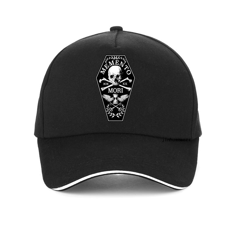 91440118MAC4M03W3Q Memento Mori hoed 100% puur katoen Memento Mori Onthoud Death Romeinse cijfers schedel en botten schedel kist Cool Baseball cap Adjustable