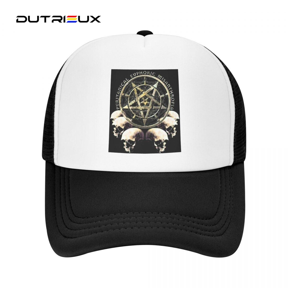 91510108MAC0Q8XL4Q Dimmu Borgir Casual effen mesh baseballpet de metalen band verstelbare snapback hoeden voor dames unisex papa trucker hoeden Adjustable