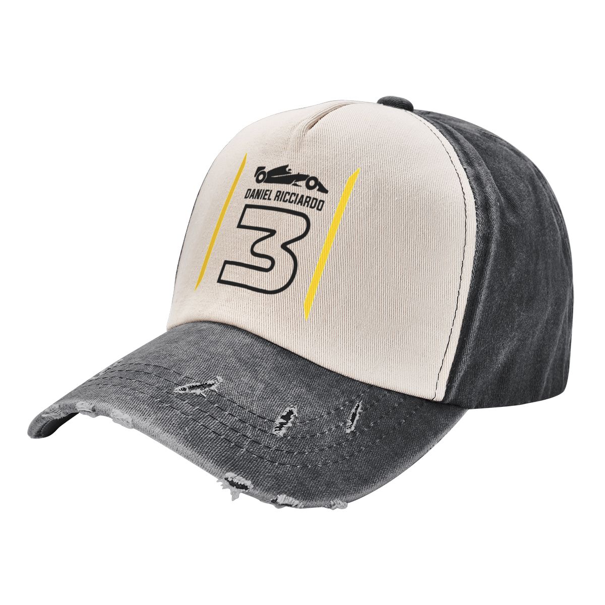 91140106MA0LTHB19W F1 Daniel Ricciardo Baseball Cap Verstelbare Gewassen Vintage Katoenen Denim Distressed Hoed voor Dames Unisex Adjustable