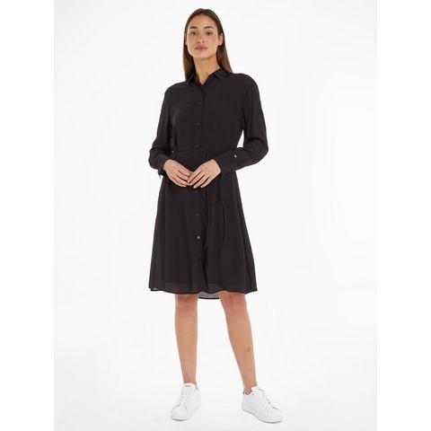 Tommy Hilfiger Blousejurk FLUID VISCOSE CREPE KNEE DRESS