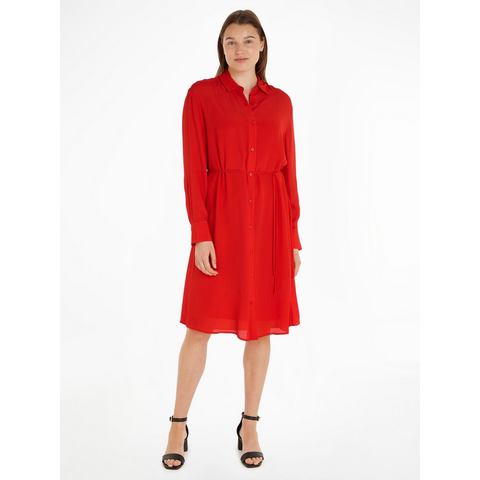 Tommy Hilfiger Blousejurk FLUID VISCOSE CREPE KNEE DRESS