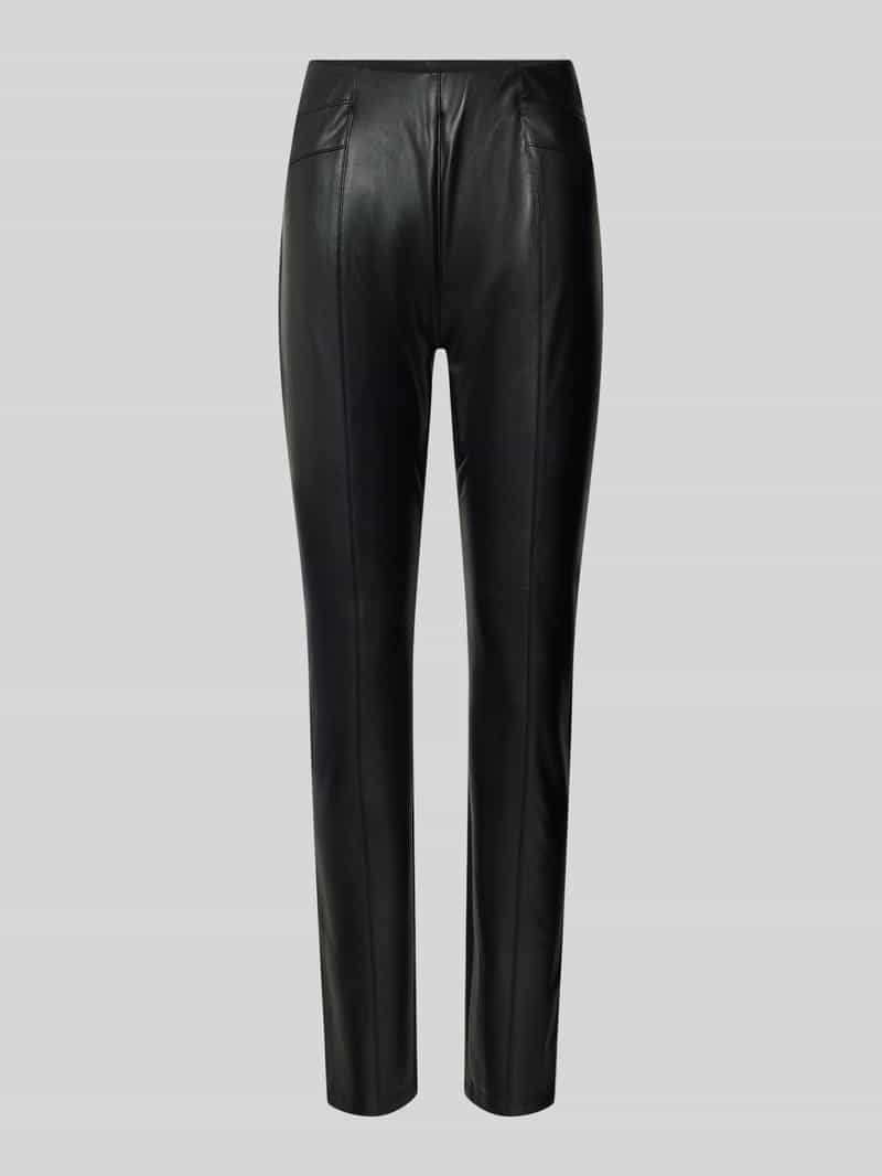 Comma Slim fit broek in leerlook