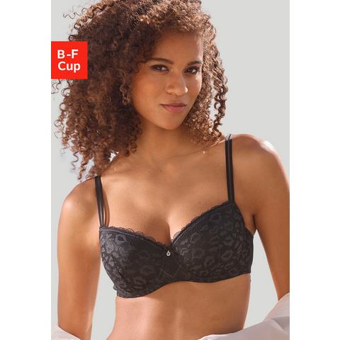 Vivance Bh met steuncups van kant met een kussende mond look in een modieuze balconnete look, lingerie