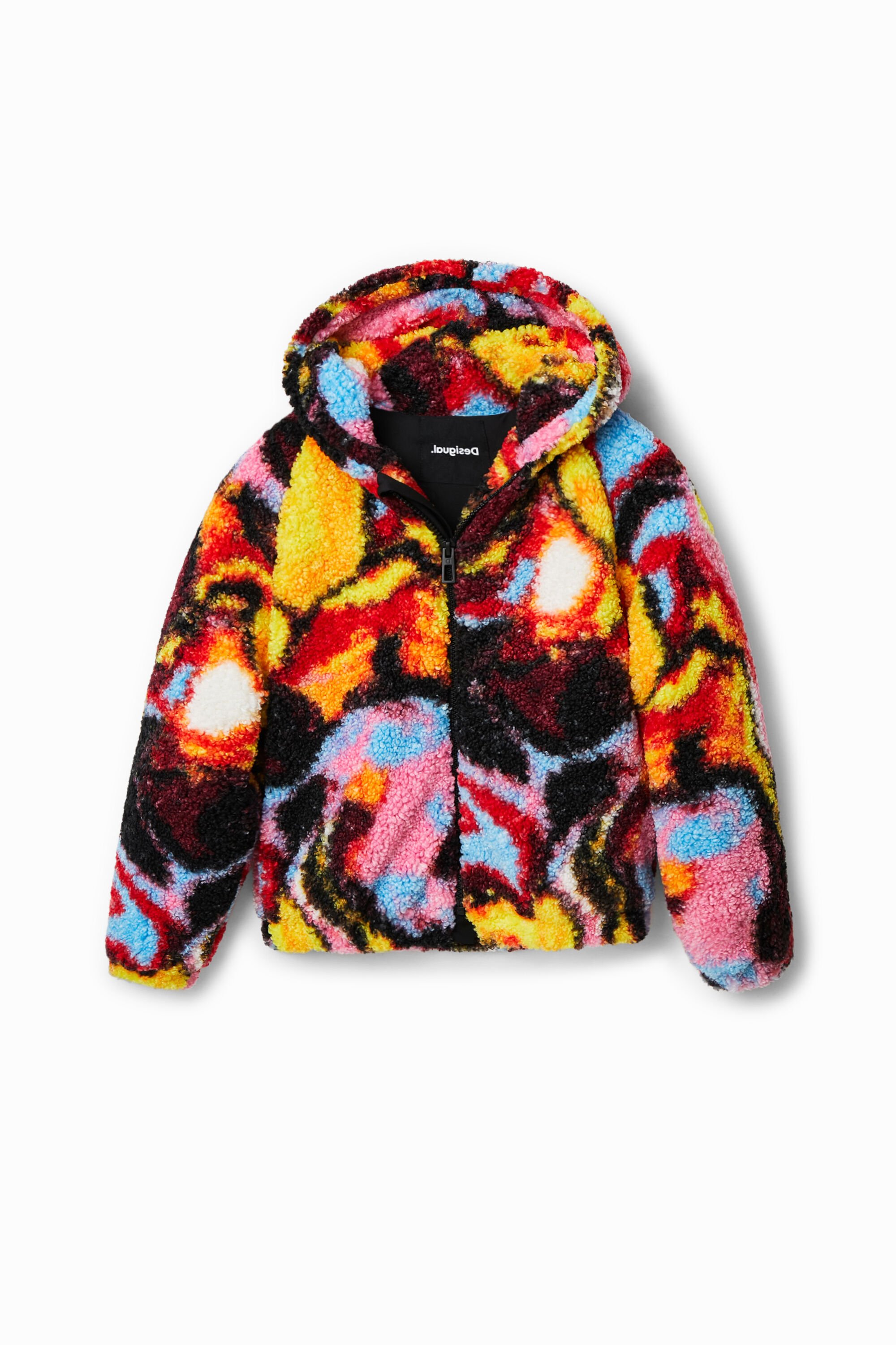 Desigual Jas van schapenvacht met digitale print - RED